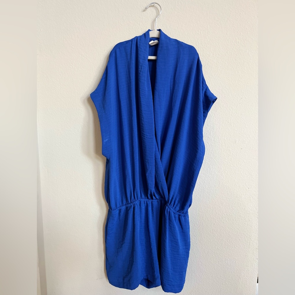 Royal blue shorts romper